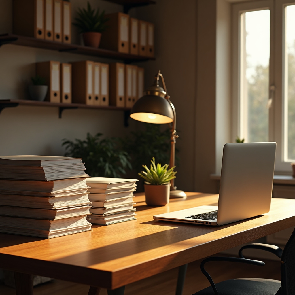 Spazio di lavoro ordinato con documenti di pianificazione finanziaria