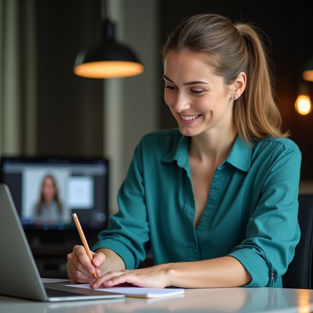Persona che partecipa a un webinar di finanza personale su laptop